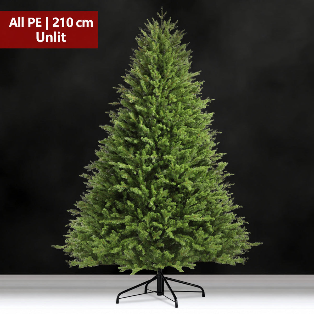 All PE artificial Christmas tree, 210 cm, unlit