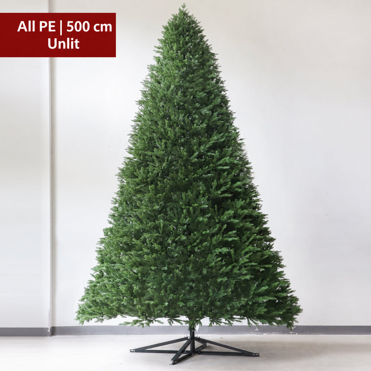 All PE artificial Christmas tree, 500 cm, unlit
