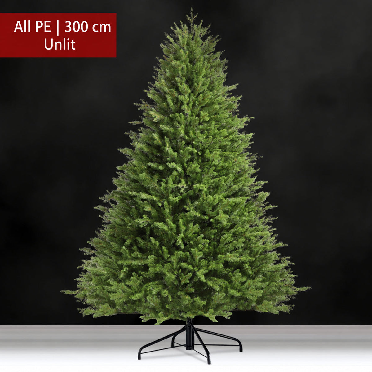 All PE artificial Christmas tree, 300 cm, unlit