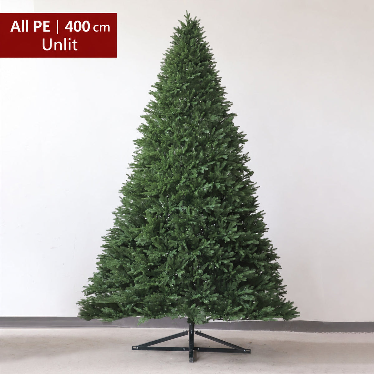 All PE artificial Christmas tree, 400 cm, unlit